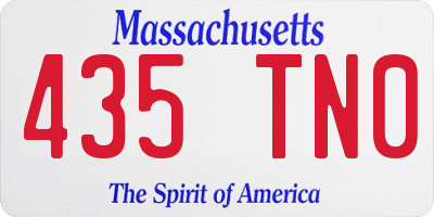 MA license plate 435TN0