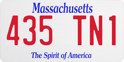 MA license plate 435TN1