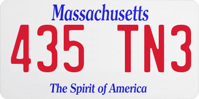 MA license plate 435TN3