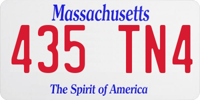 MA license plate 435TN4