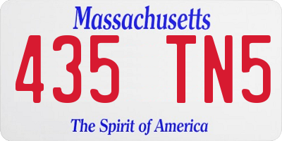 MA license plate 435TN5