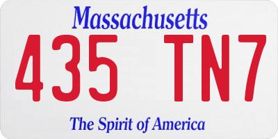 MA license plate 435TN7