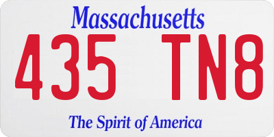MA license plate 435TN8