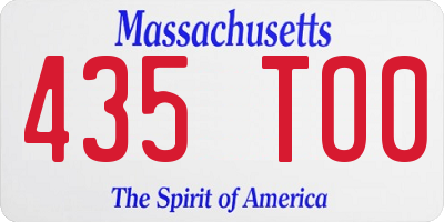 MA license plate 435TO0