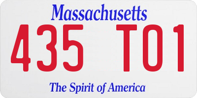 MA license plate 435TO1