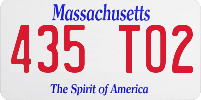 MA license plate 435TO2