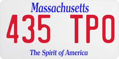 MA license plate 435TP0