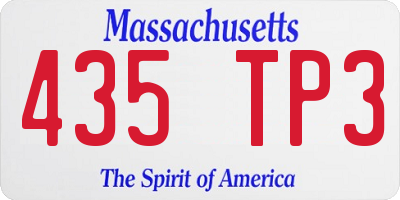 MA license plate 435TP3
