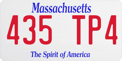 MA license plate 435TP4