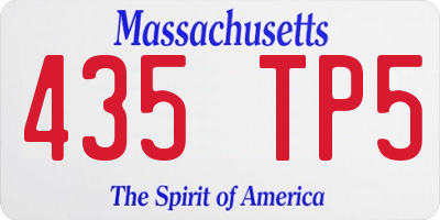 MA license plate 435TP5