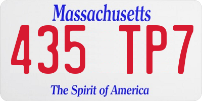 MA license plate 435TP7