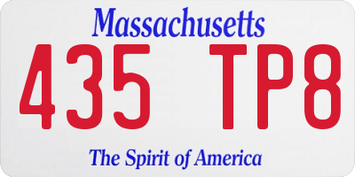 MA license plate 435TP8