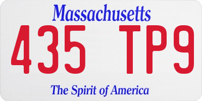 MA license plate 435TP9