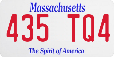 MA license plate 435TQ4
