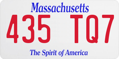 MA license plate 435TQ7