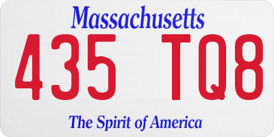MA license plate 435TQ8