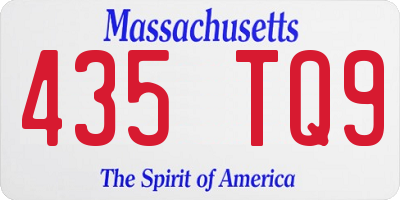 MA license plate 435TQ9