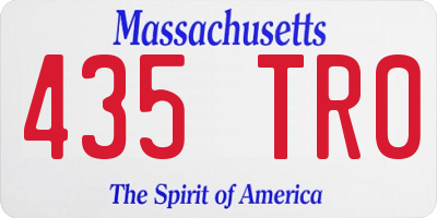 MA license plate 435TR0