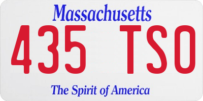 MA license plate 435TS0