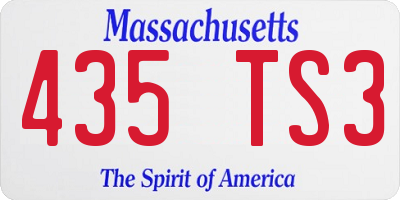 MA license plate 435TS3