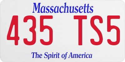 MA license plate 435TS5