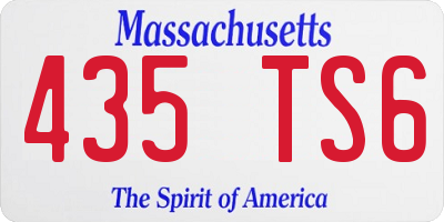 MA license plate 435TS6