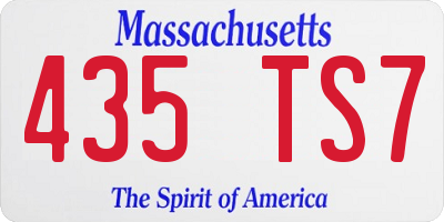 MA license plate 435TS7