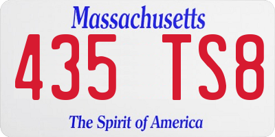 MA license plate 435TS8