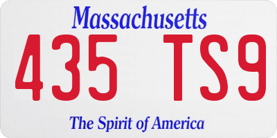 MA license plate 435TS9