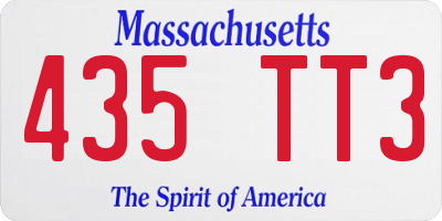 MA license plate 435TT3