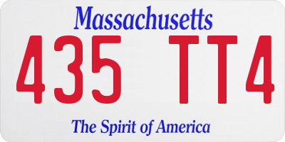MA license plate 435TT4