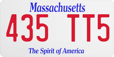 MA license plate 435TT5