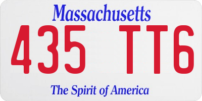 MA license plate 435TT6
