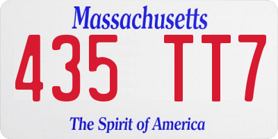 MA license plate 435TT7