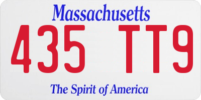 MA license plate 435TT9