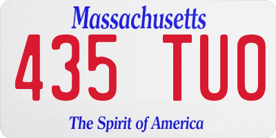 MA license plate 435TU0