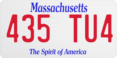 MA license plate 435TU4