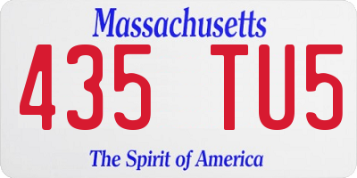 MA license plate 435TU5