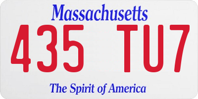 MA license plate 435TU7