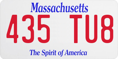 MA license plate 435TU8