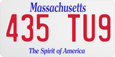 MA license plate 435TU9