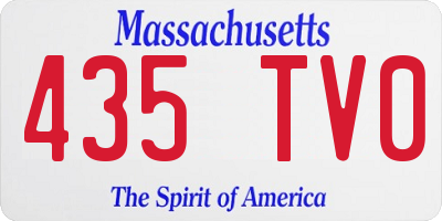 MA license plate 435TV0
