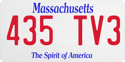 MA license plate 435TV3