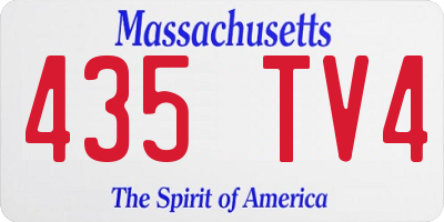 MA license plate 435TV4