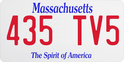 MA license plate 435TV5