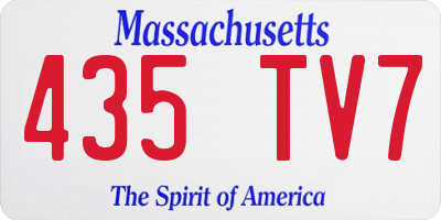 MA license plate 435TV7