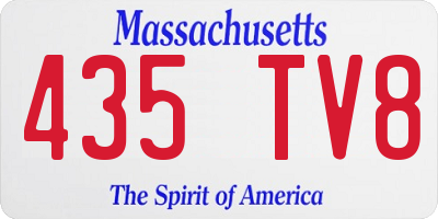 MA license plate 435TV8