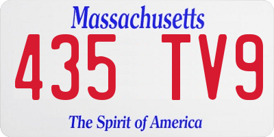MA license plate 435TV9