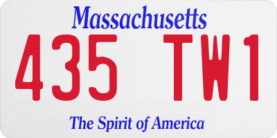 MA license plate 435TW1