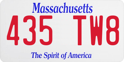 MA license plate 435TW8